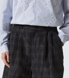 Comme des Garçons Homme Checked linen-blend shorts