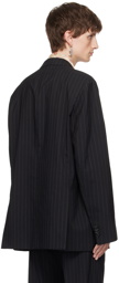 Acne Studios Black Pinstripes Blazer