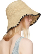 rag & bone Beige Jade Rollable Raffia Bucket Hat