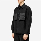 Brain Dead Men's French Terry Sateen Shirt in Washed Black