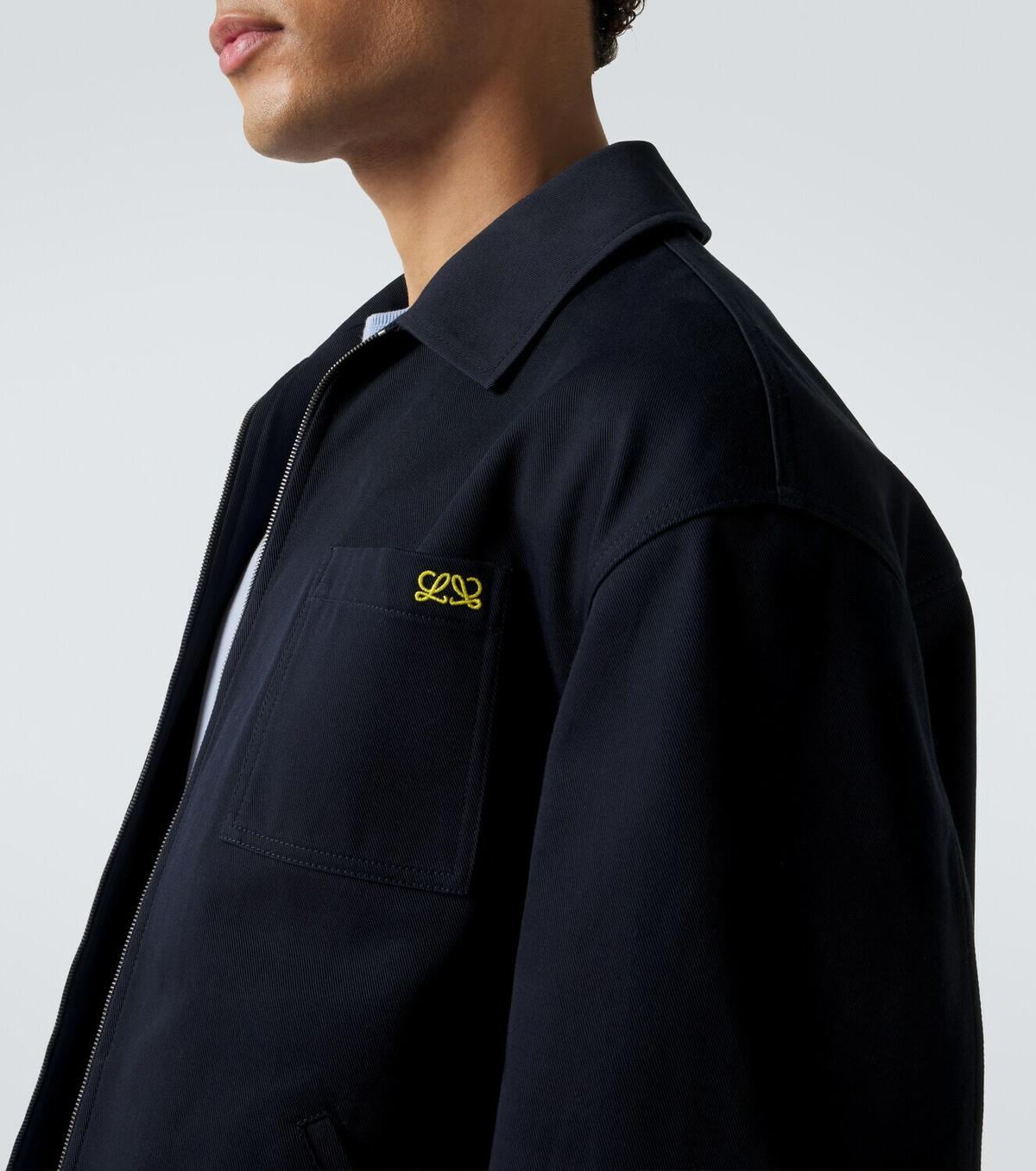 Loewe Logo embroidered cotton jacket