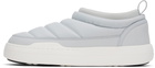Moon Boot Gray & White Park Soft Nylon Loafers