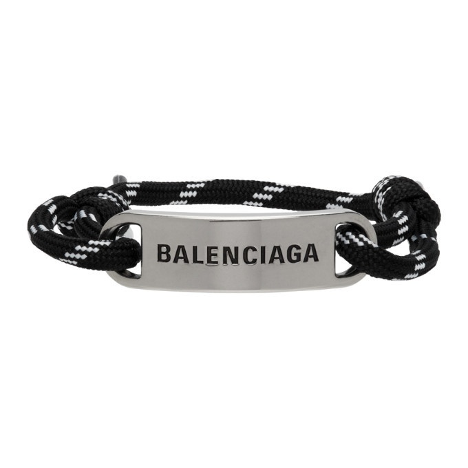 Photo: Balenciaga Black and Silver Plate Bracelet