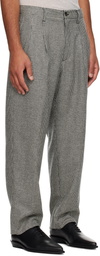 TAKAHIROMIYASHITA TheSoloist. White & Black Two Tuck Front Trousers