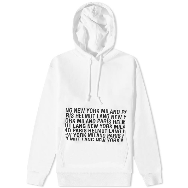 Photo: Helmut Lang Men's Repeat Logo Popover Hoody in White