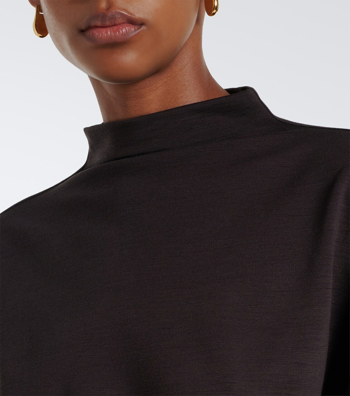Lemaire Gathered wool-blend dress