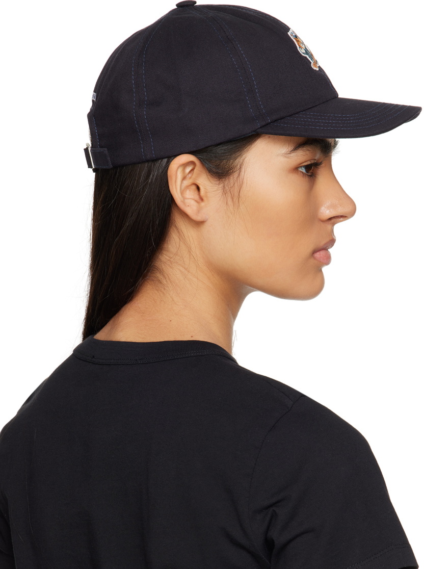 MAISON KITSUNÉ Navy Cap with Cream Label Maison Kitsune Hat | eBay main image 3