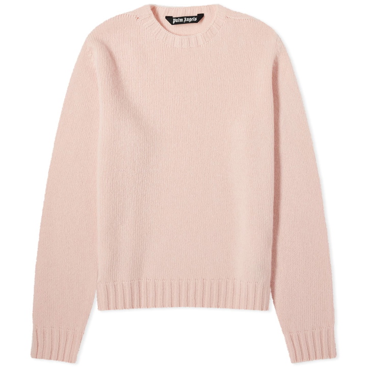 Photo: Palm Angels Men's Back Logo Crew Knit in Pink