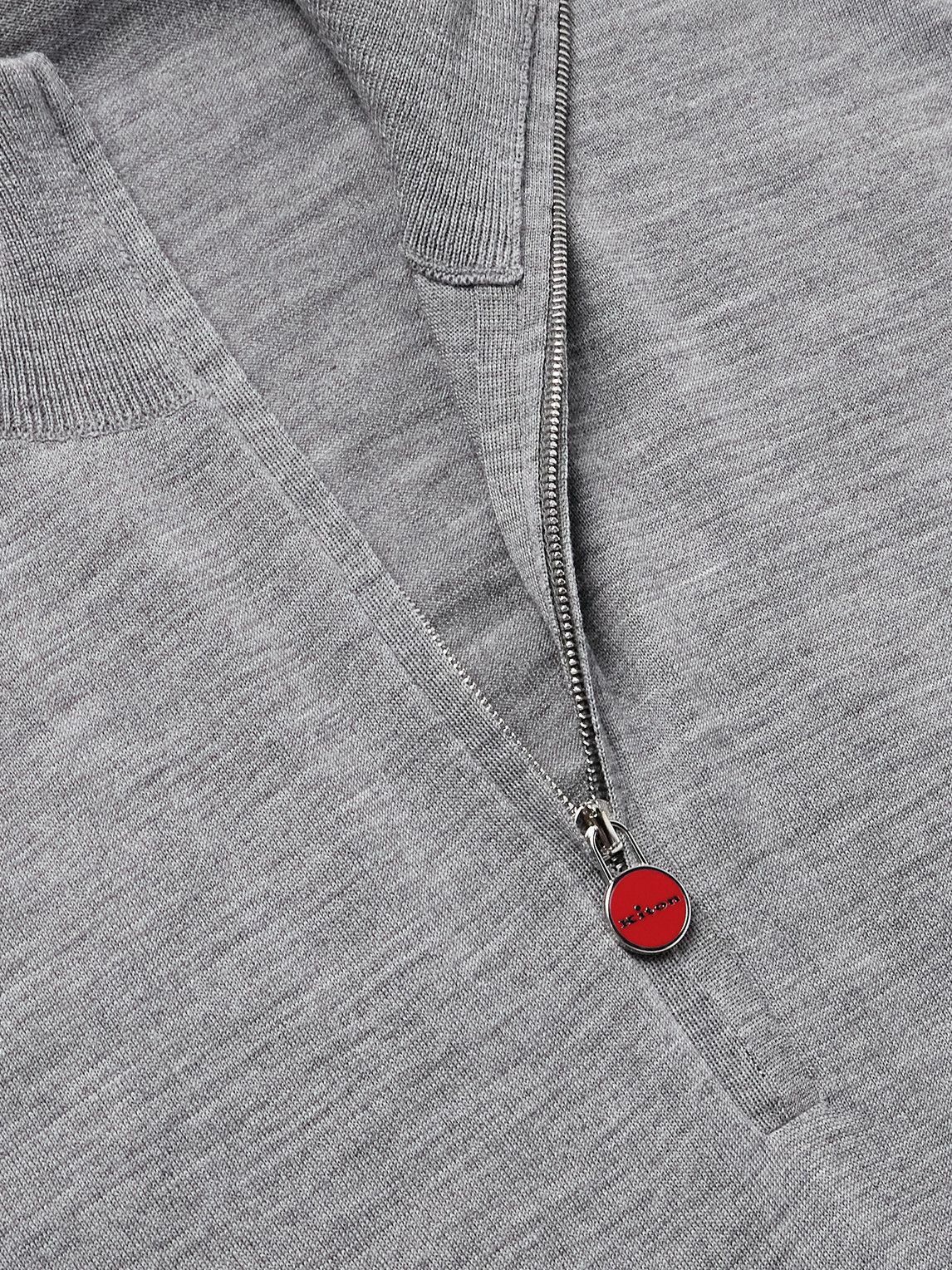 Kiton - Wool Half-Zip Sweater - Gray