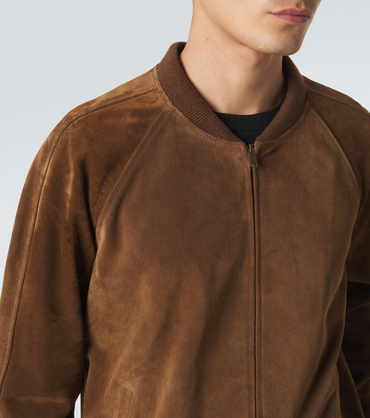 The Row Ramiro suede bomber jacket