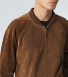 The Row Ramiro suede bomber jacket
