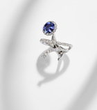 Yeprem 18kt white gold ring ((750/1000)) with diamonds and tanzanite
