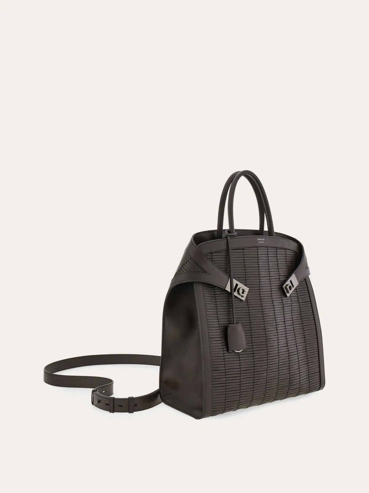 Ferragamo Mens Hug tote bag in Brown