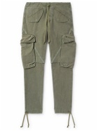Greg Lauren - Tapered Cotton-Canvas Drawstring Cargo Trousers - Green
