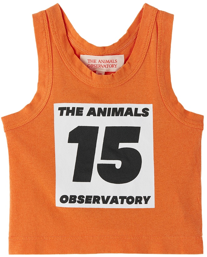 Photo: The Animals Observatory Baby Orange '15' Tank Top