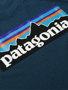 PATAGONIA - P-6 Logo Responsibili-Tee Printed Recycled Cotton-Blend Jersey T-Shirt - Blue - S
