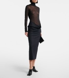 Mugler Sheer jersey turtleneck top