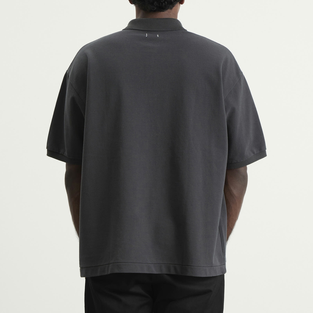 Nanamica Men's Snap Polo Shirt in Charcoal