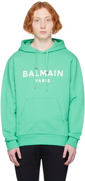 Balmain Green Printed Hoodie