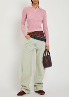 Guest In Residence Shrunken Cashmere Polo Shirt Pink