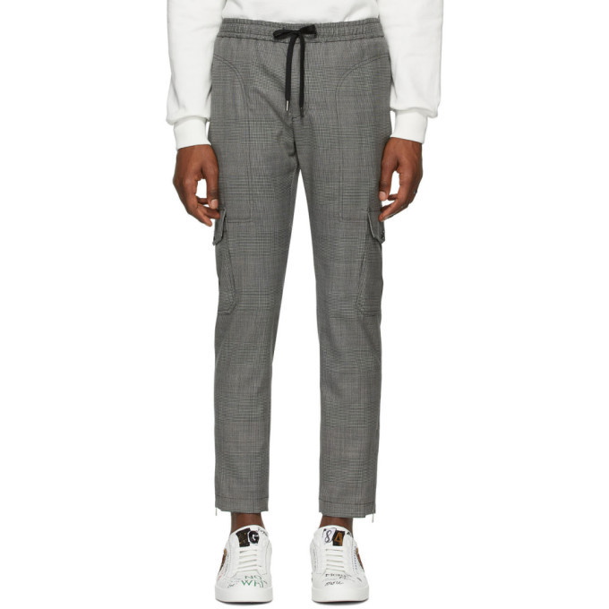 Photo: Dolce and Gabbana Grey Wool Prince Of Wales Cargo Pants
