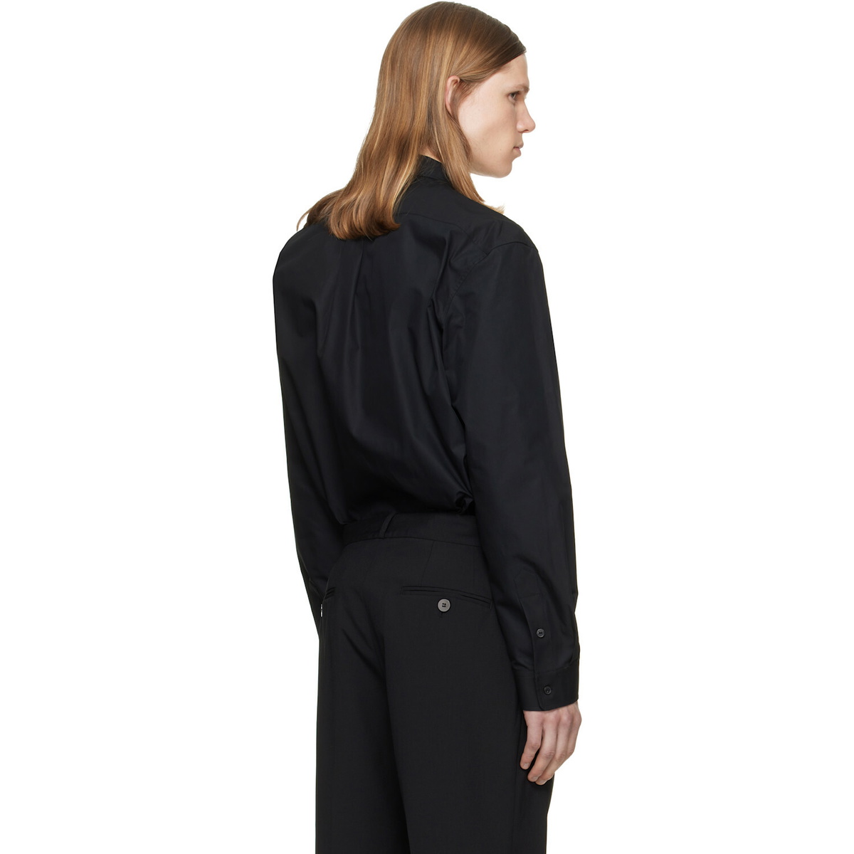 BALMAIN Black 'Balmain Paris' Cotton Poplin Shirt
