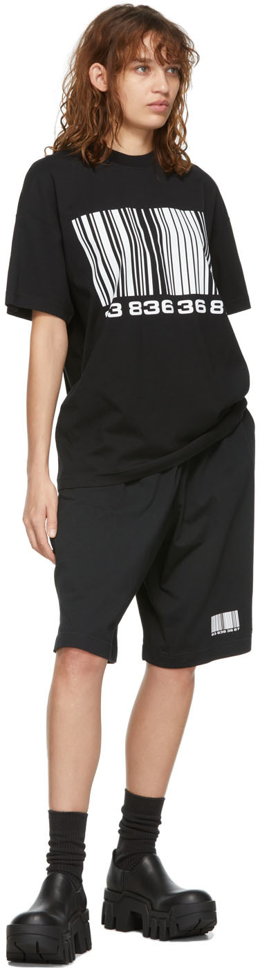 【関税込み】VTMNTS 'Barcode' shirt VTMNTS Men's Dripping Barcode T-Shirt in Black VTMNTS