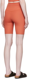 Girlfriend Collective Red Rib High-Rise Run Shorts