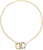 Bottega Veneta Gold & Silver Curve Necklace