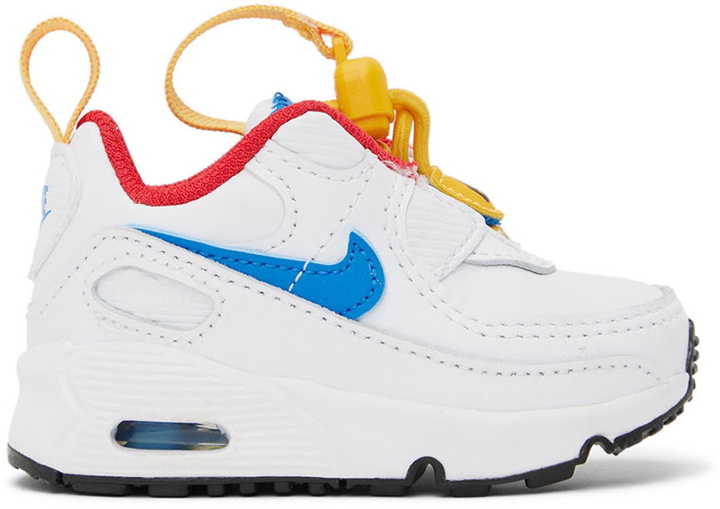 Photo: Nike Baby White Nike Air Max 90 Toggle Sneakers