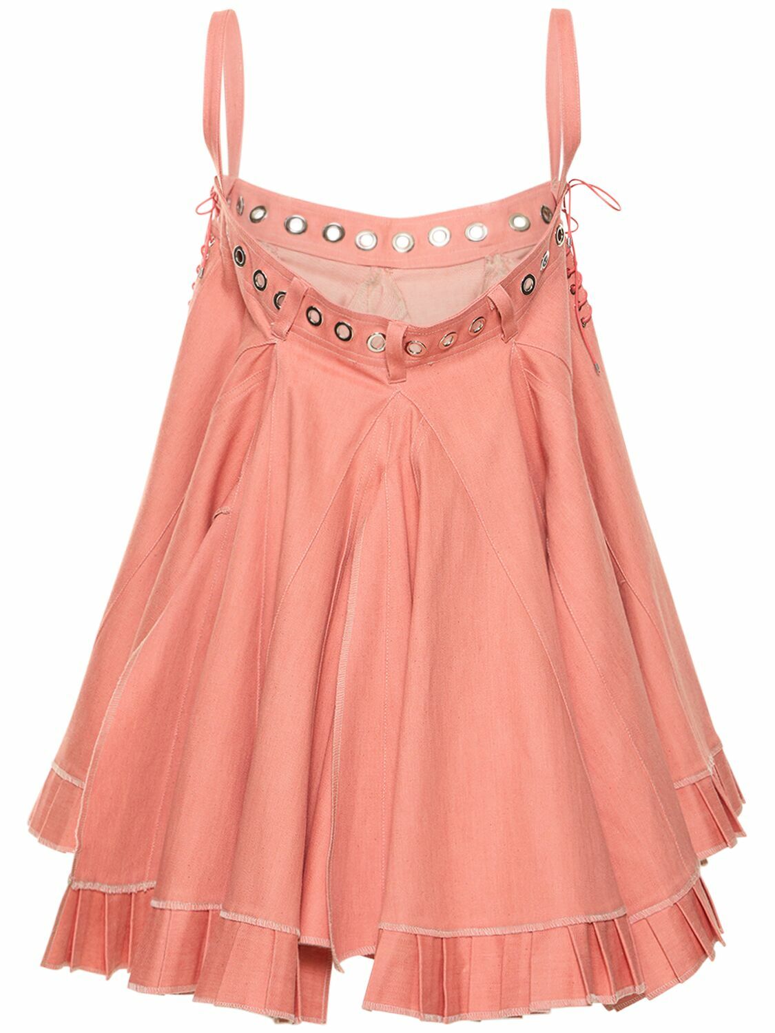 LUDOVIC DE SAINT SERNIN Denim Square Neck Baby Doll Mini Dress