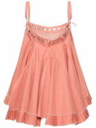 LUDOVIC DE SAINT SERNIN Denim Square Neck Baby Doll Mini Dress