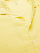 ALTEA - Baker Camp-Collar Linen Shirt - Yellow