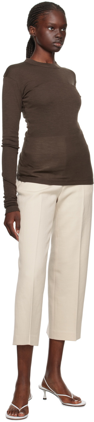 BITE Brown Crewneck Long Sleeve T-Shirt