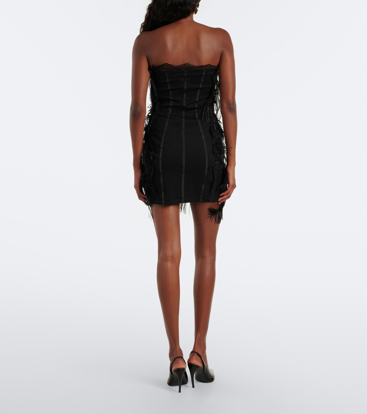 The Attico Feather-trimmed minidress