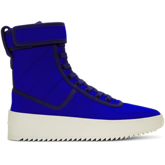 Photo: Fear of God Blue Military High-Top Sneakers 