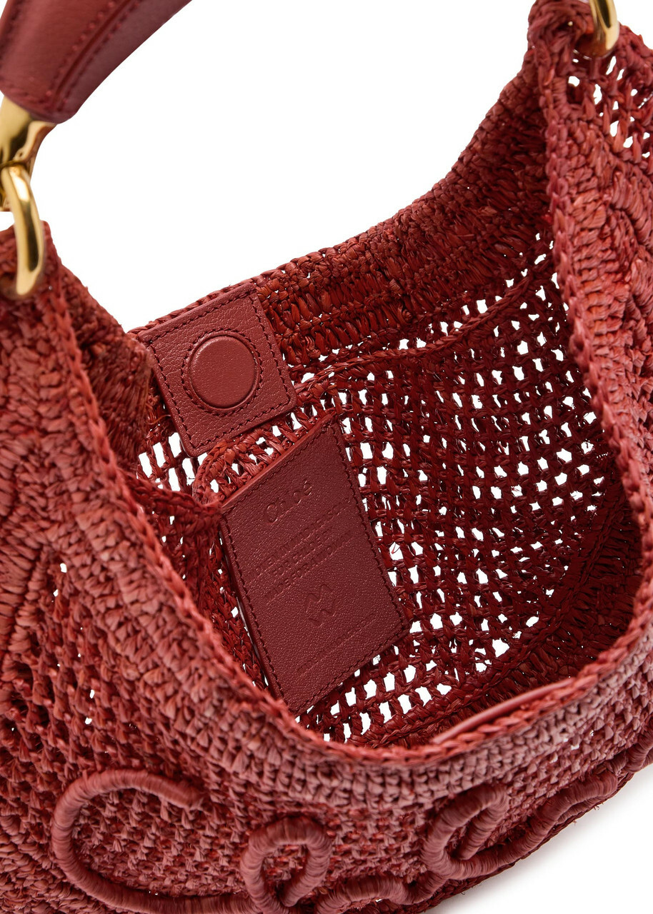 Chloe Summer Banana Logo Raffia Shoulder bag - Red - One Size