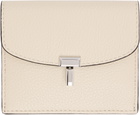 TOTEME Off-White T-Lock Grained-Leather Card Holder