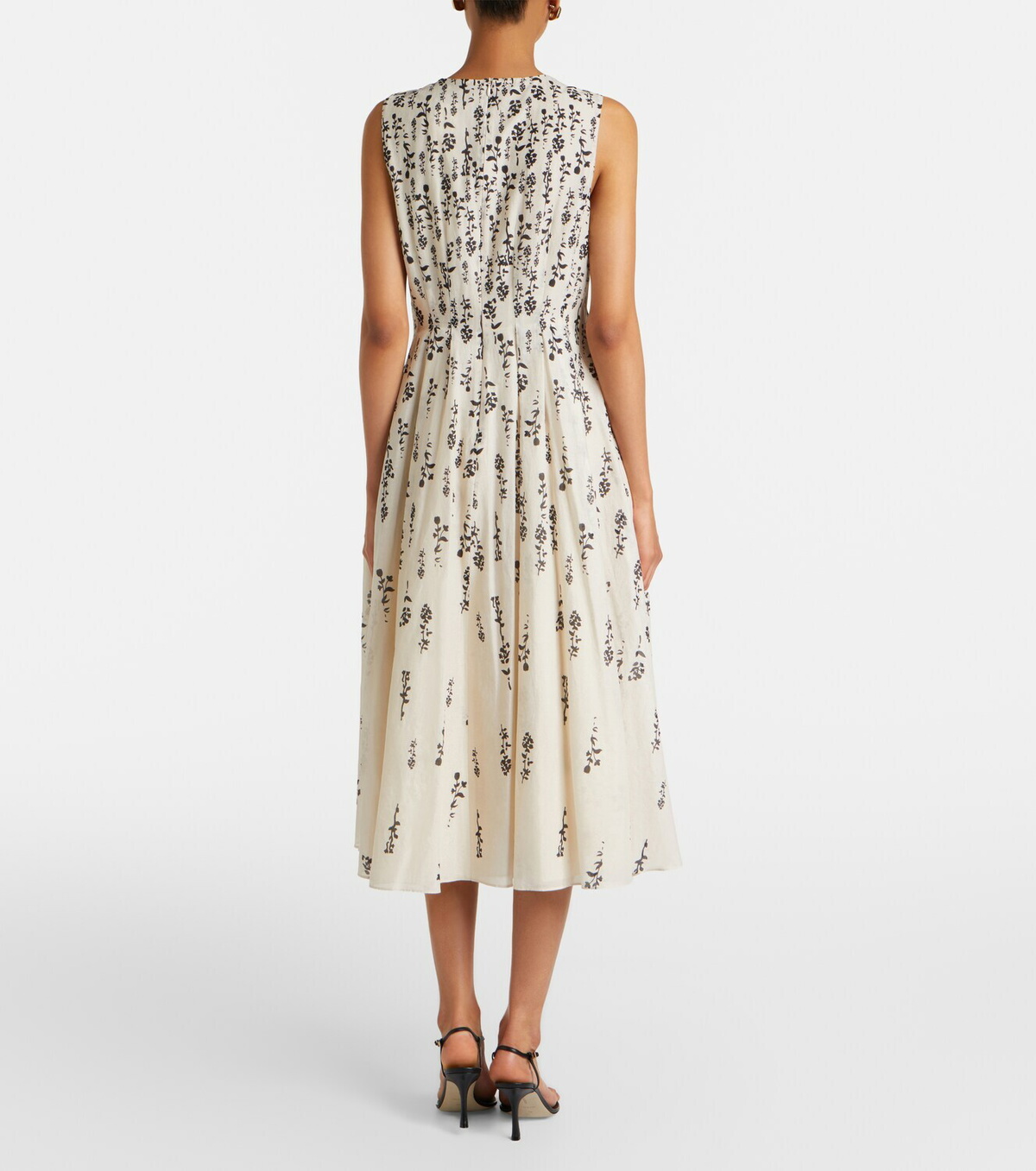 'S Max Mara Embellished floral cotton voile midi dress