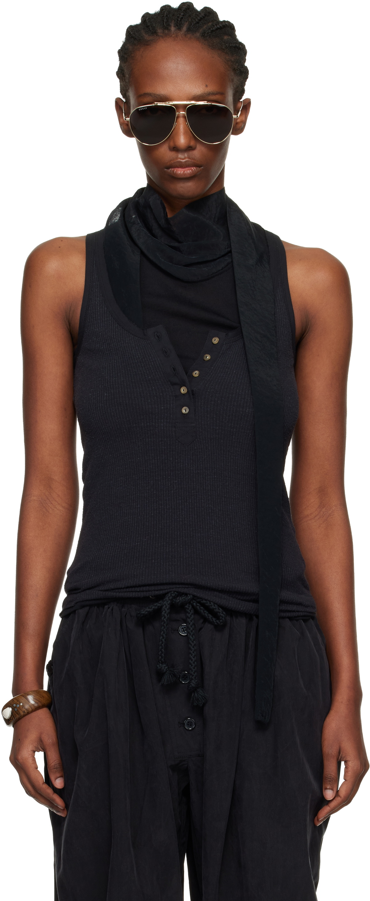 Isabel Marant Black Helma Silk Tank Top