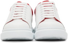 Alexander McQueen White & Red Patent Oversized Sneakers