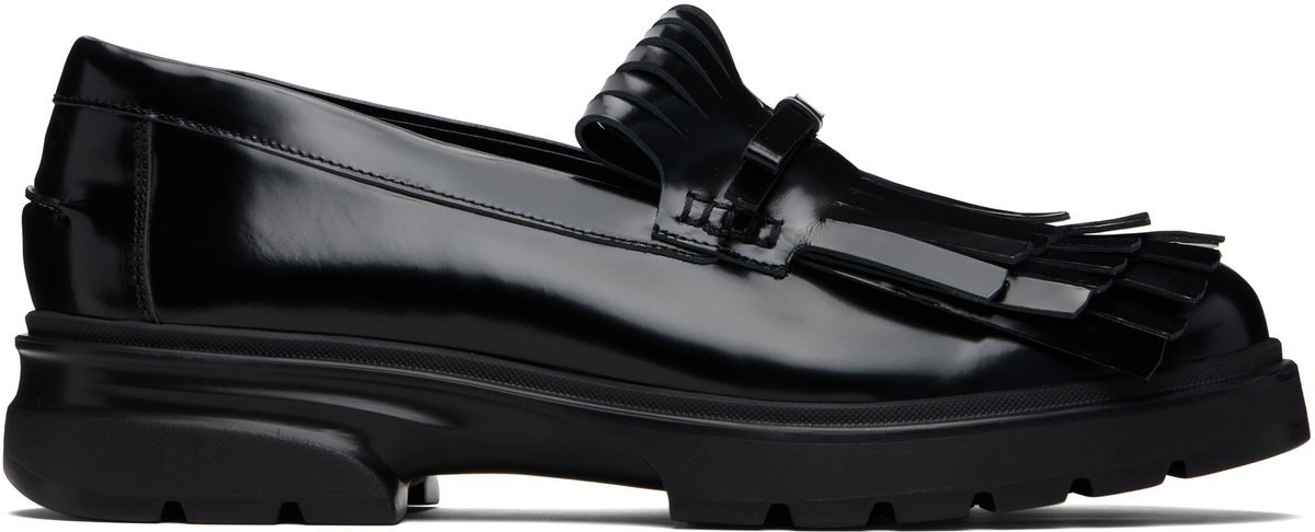 Simone Rocha Black Low Tracker Fringe Loafers