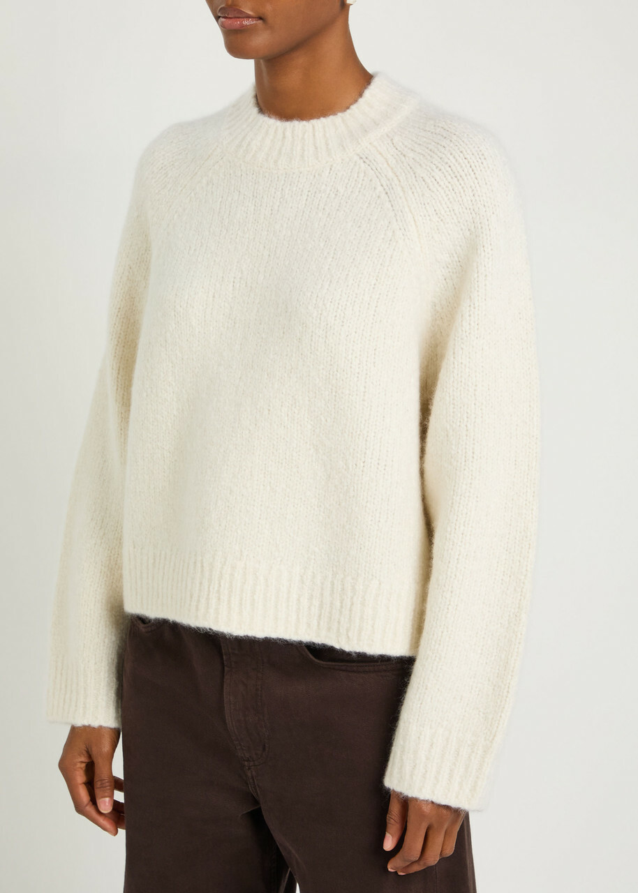 Nili Lotan Tomaso Cashmere and Silk-blend Jumper Ivory