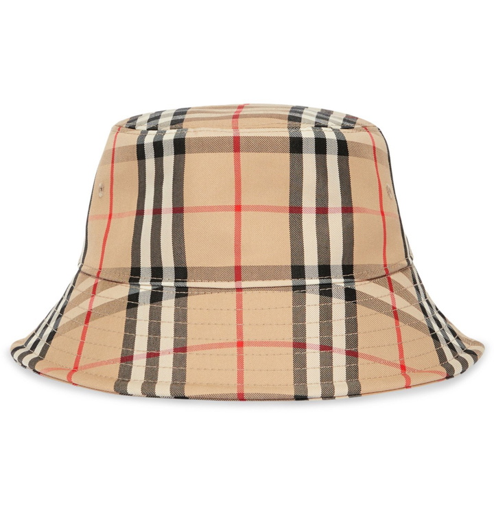 Photo: Burberry - Checked Cotton-Blend Twill Bucket Hat - Neutrals