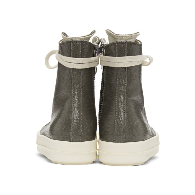 Rick Owens Drkshdw Grey Lacquered High Sneakers Rick Owens Rick Owens Drkshdw Grey Lacquered High Sneakers Rick Owens