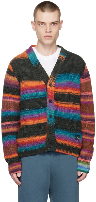 Photo: PS by Paul Smith Multicolor Stripe Cardigan