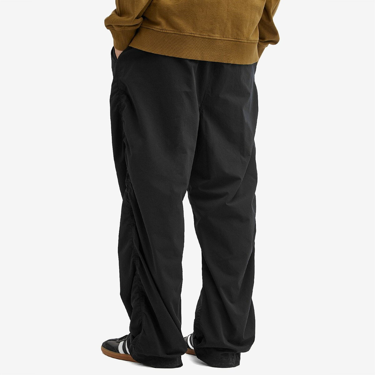 BEAMS Men's Puckering Easy Trousers in Black Beams Boy