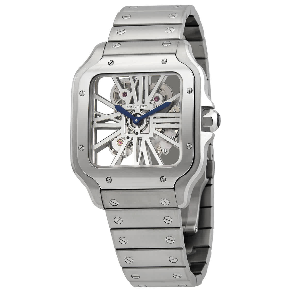 Cartier Santos Large Skeleton Hand Wind Mens Watch WHSA0015