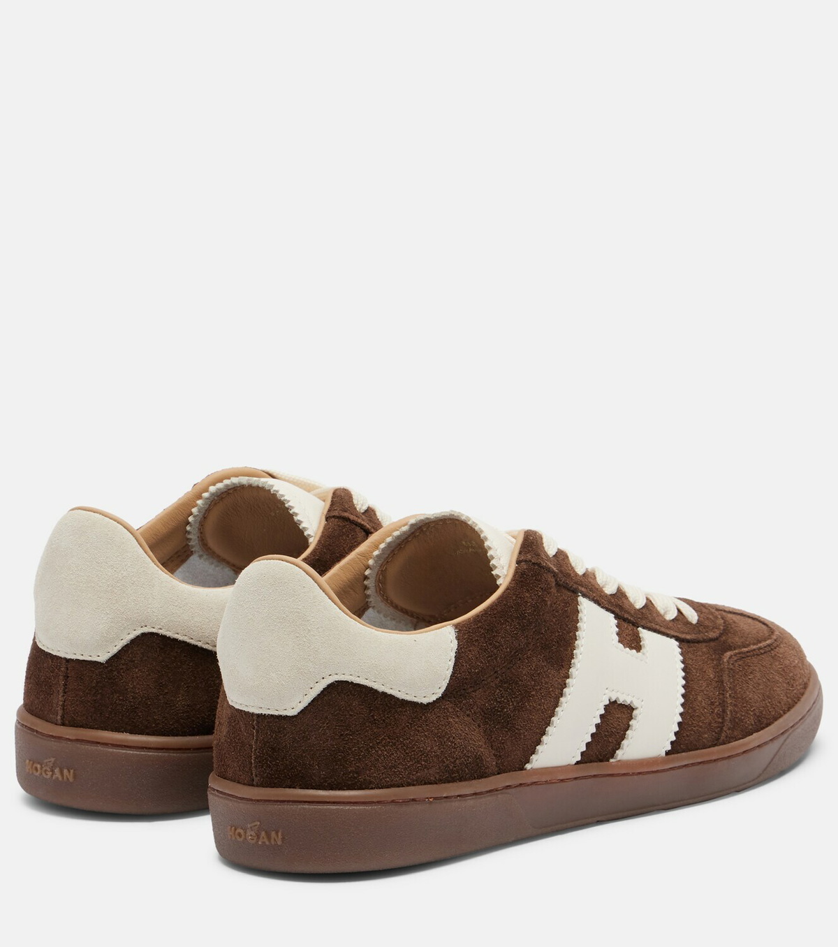Hogan H647 leather-trimmed suede sneakers