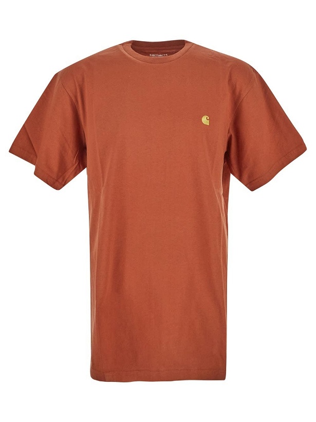Photo: Carhartt Wip Orange Logo T Shirt